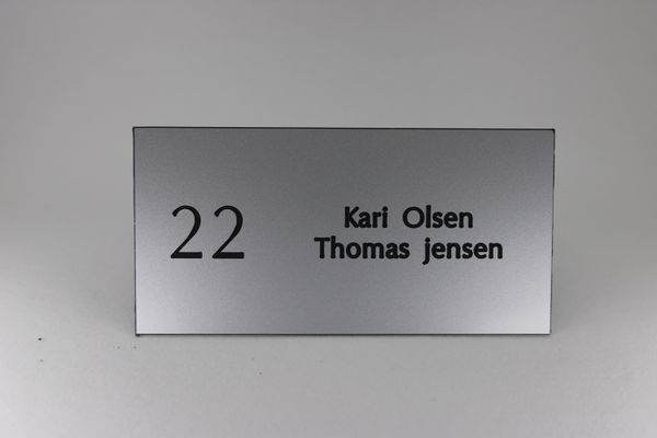 Hovedbilde Postkasseskilt m/ dobbeltsidig tape, aluminium imitasjon plate/s